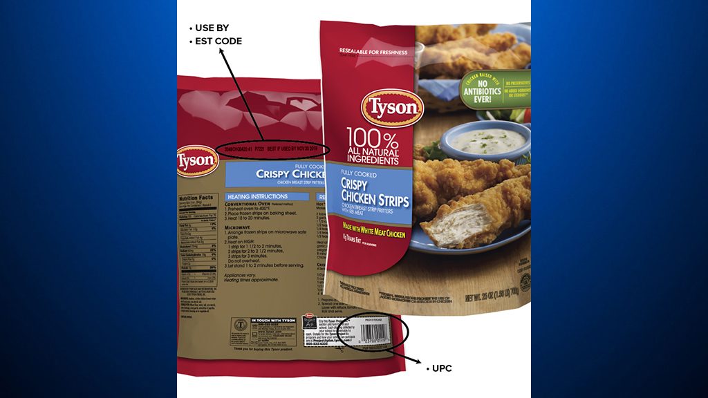 Contaminación de comida preparada de pollo marca Tyson conduce a su retiro