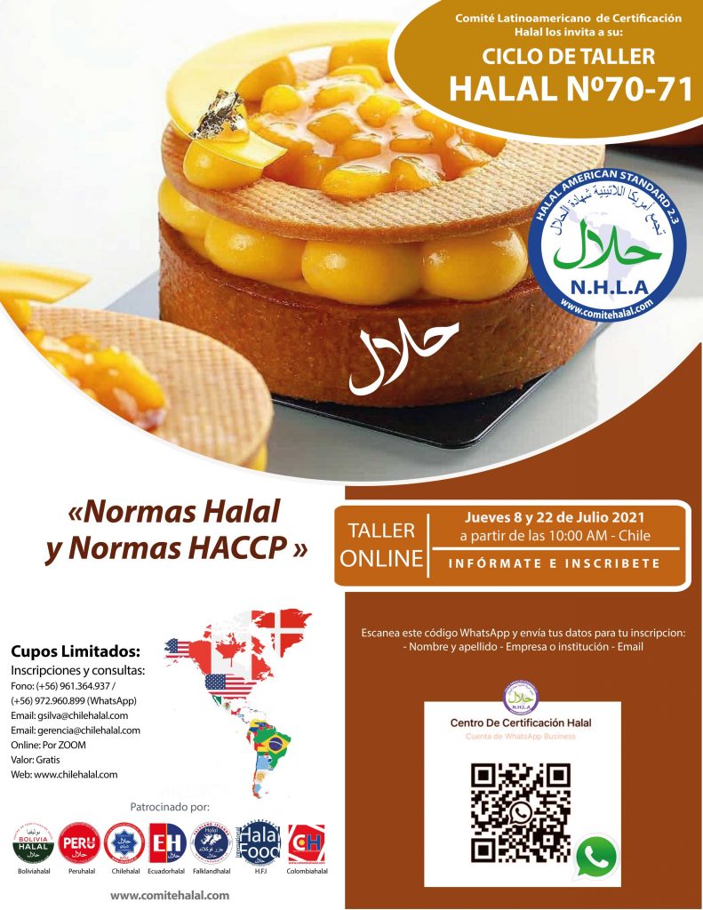 CHILEHALAL Y EL COMITÉ HALAL INVITAN A SU CICLO DE TALLER HALAL N°70-71