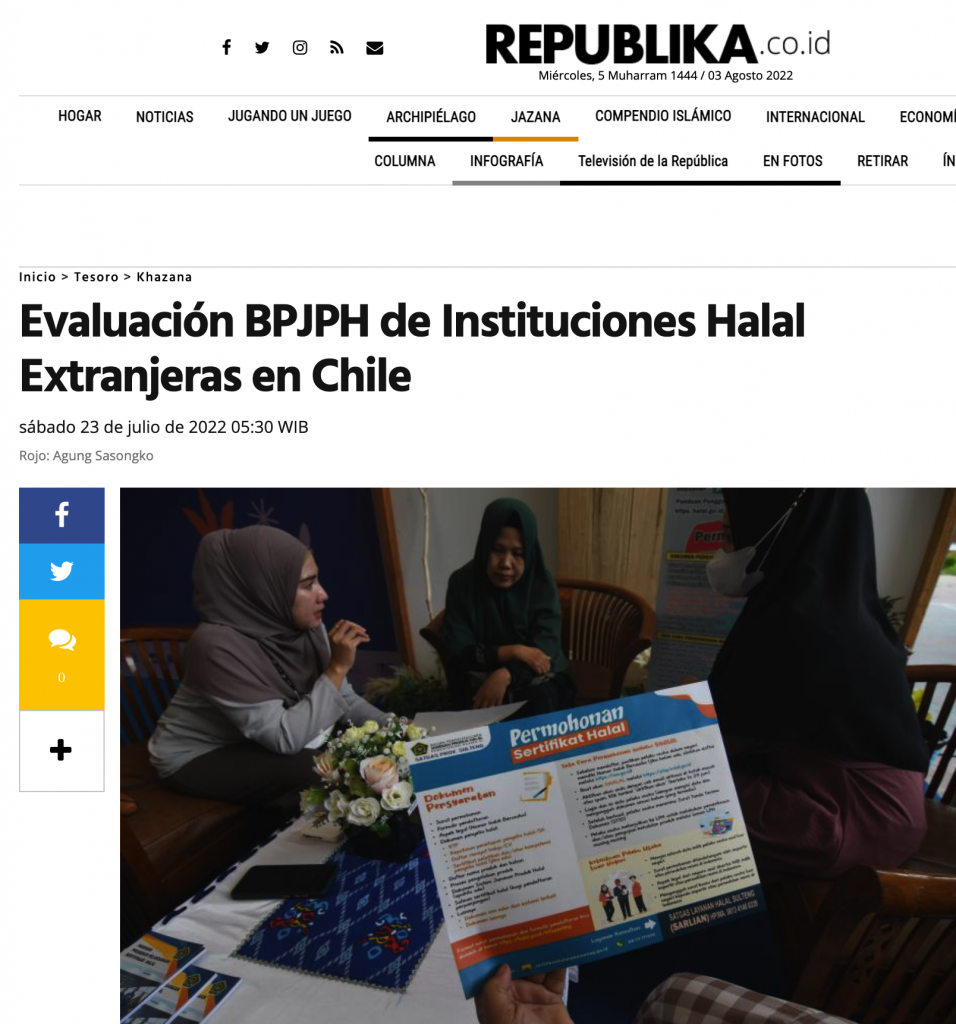 Evaluación BPJPH de Instituciones Halal Extranjeras en Chile