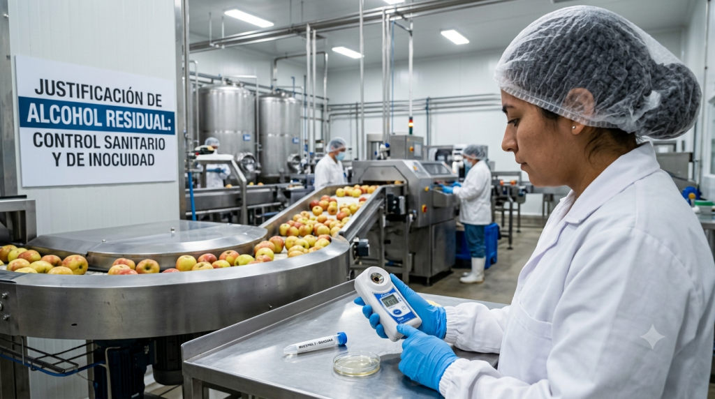Plantas procesadoras de frutas deben justificar alcohol residual por razones sanitarias y de control