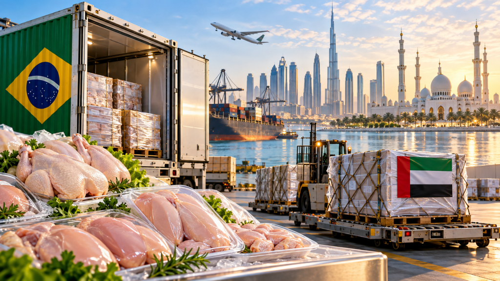 Emiratos Árabes Unidos lidera las compras de pollo brasileño y refuerza las oportunidades del mercado Halal